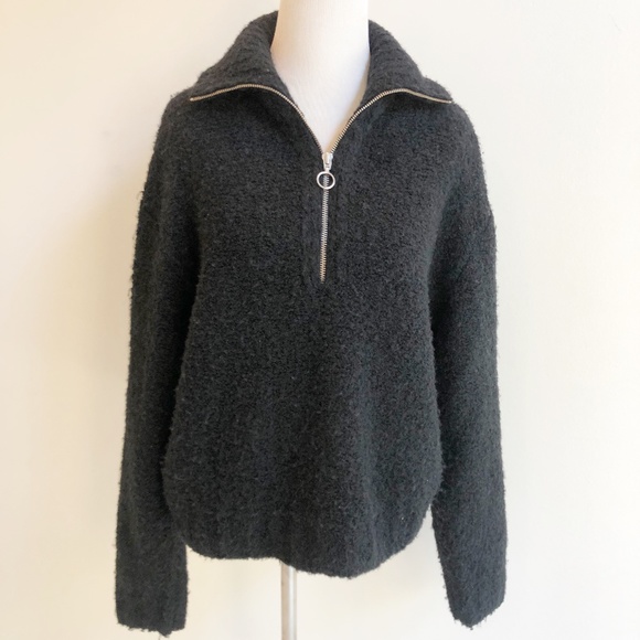 Wilfred Sweaters - Aritzia Wilfred | Gwyneth Quarter Zip Alpaca Sweater | Black | M